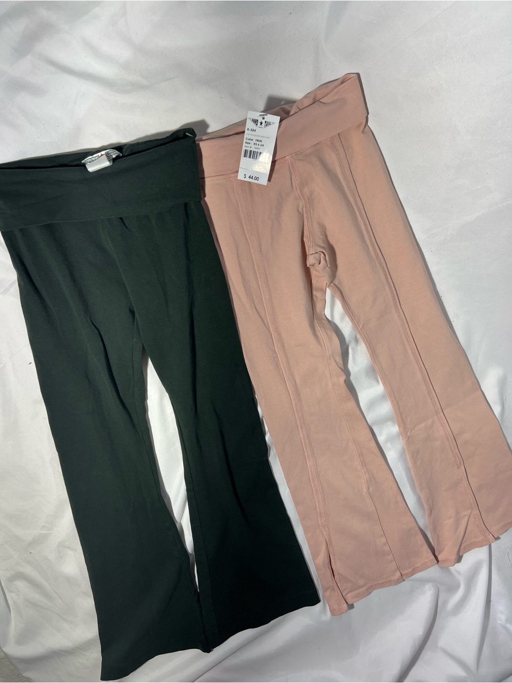 Hard Tail Kids 90% Cotton Flare Pant comes w/ both- Hunter Green and Blush Pink